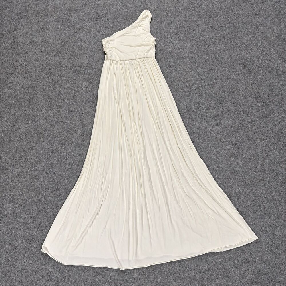 Rachel Pally Wilson Maxi Dress Womens L Cream One Shoulder Modal Grecian USA - Picture 4 of 7